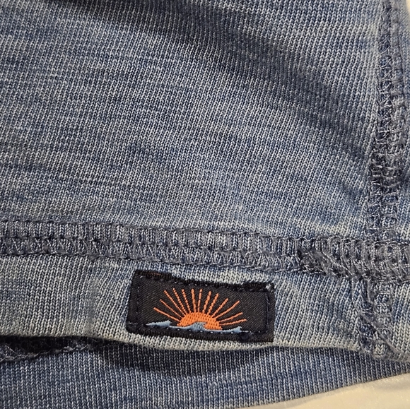 Faherty Heathered acid washed blue henley Men cotton Tee shirt tops size L - Picture 4 of 9